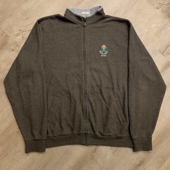 Peter Millar Full Zip Sweater Royal Dublin Golf Club Ireland Men's Large L Gray - Picture 1 of 7